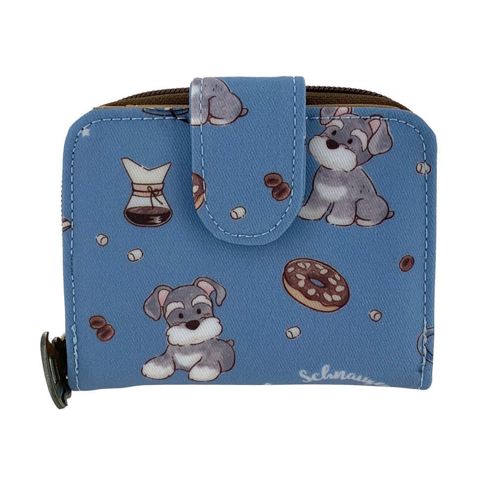 Waterproof Schnauzer Snap Fold Short Wallet Coin Purse